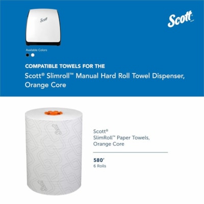 Scott - Distributeur de serviettes en papier Slimroll 47091 - Dispenser Blanc Sans contact - hauteur de 13 po (330,20 mm) x largeur de 12,70 po (322,58 mm) x profondeur de 7,20 po (182,88 mm) - Plastique - Anti-bactérien, Rechargeable, Style Contemporaire, Hygiénique, Compacte, Slim, R 12 63 PO X 16 13 PO X 10 2 PO 