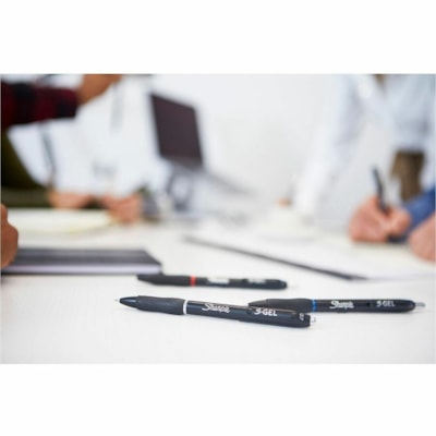 Sharpie S-Gel Gel Pen - 0.7 mm (0.03") Medium Pen Point - Retractable - Black Ink - Gel-based - Black Barrel - 8 / Pack  