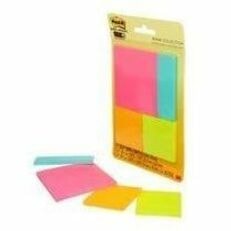 Post-it® - Bloc-notes 3322-SSPM-C - largeur de drapeau/note 3 po (76,20 mm) x longueur de drapeau/note 3 po (76,20 mm), largeur de drapeau/note 2 po (50,80 mm) x longueur de drapeau/note 2 po (50,80 mm), largeur de drapeau/note 1 po (25,40 mm) x longueur de drapeau/note 3 po (76,20 mm) - Carr&ea 3322-SSPM-C  TAILLES MULTIPLES TAILLES MULTIPLES