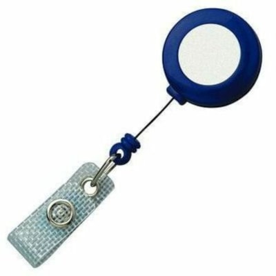 GBC Badgemates Badge Holder - Plastic, Metal, Vinyl, Nylon - Clear, Black, Blue, Gray - Retractable Cord, Durable, Pocket Clip, Secure - 5 / Pack 2 BLK 2 BLU AND 1 GREY 5/PK 