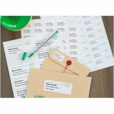 Avery - Etiquette d'adresse 5259 - largeur de 4 po (101,60 mm) x longueur de 1 1/2 po (38,10 mm) - Permanent Adhésif - Rectangulaires - Laser - Blanc - Personnalisables, Sans bourrage, Anti-bavure - 14 / Feuille - 350 emballage PERMANENTES  BLANCHES 4"X1-1/2"  350 éTQ./PQT LASER