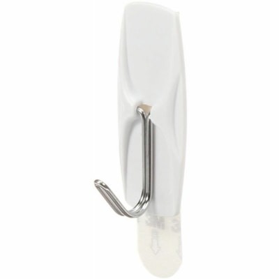 Command Hook - 2 Hooks - 2 Medium Hook - 2 lb (907.18 g) Capacity - 2.16" (54.86 mm) Height x 0.87" (22.10 mm) Width x 0.83" (21.08 mm) Length - for Apartment, Coat, Dorm, Glass, Home, Office, Paint, Tile, Wall, Wood - Plastic, Metal - White - 2 / Unit TOGGLE HOOK MEDIUM SZ 2 HOOKS AND 3 STRIPS