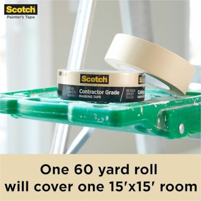 Scotch Masking Tape - 60 yd (54.9 m) Length x 0.70" (17.8 mm) Width - Tan - For Masking, General Purpose, Vinyl, Carpet, Metal, Plastic, Holding FOR GENERAL PURPOSE 