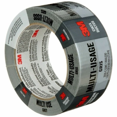 3M Multi-Use Duct Tape 2930-C, 1.88 in x 30 yd (48.0 mm x 27.4 m) - 30 yd (27.4 m) Length x 1.88" (47.8 mm) Width - Gray - Natural Rubber Adhesive - For Bundling, Cord, Patching, Reinforcing, Repair, Indoor, General Purpose - 1 Each 48.0 MM X 27.4 M 