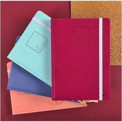 Quo Vadis Life Journal - 224 Pages - 90 g/m² Grammage - 8.25" (209.55 mm) Height x 6" (152.40 mm) Width - White Paper - Gray, Blue Cover - Elastic Closure, Index Page, Pocket, Bookmark, Page Marker, Numbered - 1 / Unit 15 X 21 CM GREY BLUE 215 NUMBERED PAGES