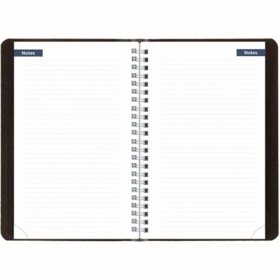 Blueline 2025-2026 13-Month Weekly/Monthly Academic Planner - July to July - 8" x 5" - Black - Bilingual - Academic - Weekly, Monthly - 13 Month - July 2025 to July 2026 - 1 Week Double Page Layout - 5" (127 mm) x 8" (203.20 mm) Sheet Size - Twin Wire - Black - Paper - Vicuana Cover - Holiday Listin  