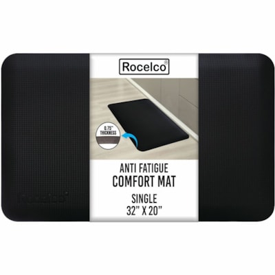Rocelco 32"W-16.75"H Adjustable Desk Riser-Medium Anti Fatigue Mat - Black le Desk Riser-Medium Anti Fati gue Mat