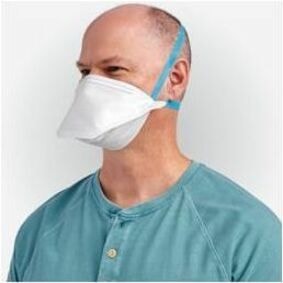 KIMTECH N95 Pouch Respirator - Small - Particulate Protection - Polypropylene - White - Comfortable, Breathable, Foldable, Adjustable Nose-piece, Soft, Stretchable, Latex-free, Head Strap, Lightweight - 50 / Pack  SMALL SIZE WHITE W/2 BLUE HEADBANDS