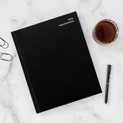 Letts 2026 Principal 12-Month Weekly Planner - January to December - 10 -1/4" x 8-1/4" - Black - English - Weekly - 12 Month - January 2026 to December 2026 - 8:00 AM to 8:00 PM - Hourly, Monday - Friday - 1 Week Double Page Layout - 8 1/4" (209.55 mm) x 10 1/4" (260.35 mm) Sheet Size - White Sheet   