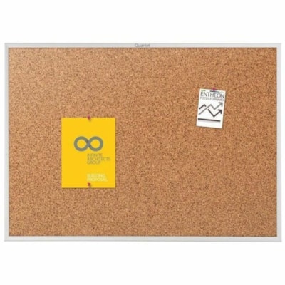 Quartet Standard Cork Bulletin Board, Aluminum Frame, 8' x 4' - 48" (1219.20 mm) Board Height x 96" (2438.40 mm) Board Width - Brown Cork Surface - Durable, Heavy-gauge, Self-healing - Silver Aluminum Frame - 1 / Each HEAVY GUAGE ANODIZED ALUMINUM FRAME WIDTH 1 1/4" QUARTET