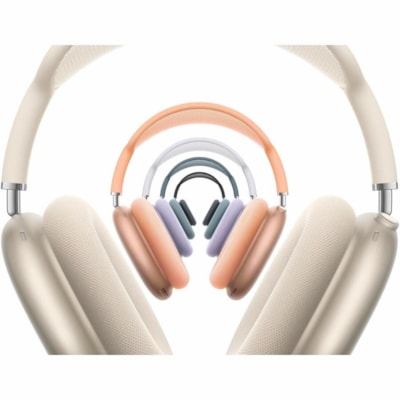Apple AirPods Max Headset - Siri - Stereo - Wireless - Bluetooth - Over-the-head, Over-the-ear - Binaural - Circumaural - Starlight  WRLS 