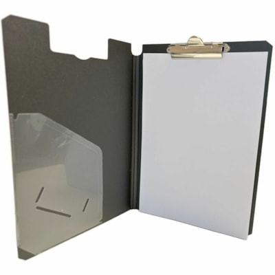 Grand & Toy Letter-size Clipboard Portfolio - 8 1/2" (215.90 mm) x 11" (279.40 mm) Sheet Size - Spring Clip - Polypropylene - Black - 1 / Unit 9.06"X 12.8" BLACK POLYPRPYLNE 