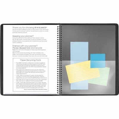 At-A-Glance 2026 Monthly Planner - 11" H x 8-7/8" W - Black - English - Monthly - 15 Month - January 2026 to March 2027 - 1 Month Double Page Layout - 8 7/8" (225.30 mm) x 11" (279.40 mm) Sheet Size - Spiral Bound - Paper - Black Simulated Leather, Faux Leather Cover - Monthly Planner, Event Plannin 9 X 11 BLK ENGLISH 