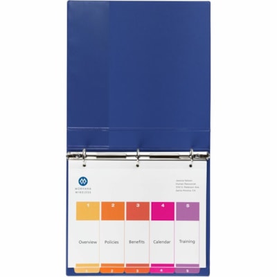 Avery® Ready Index® Table of Content Dividersfor Laser and Inkjet Printers, 5 tabs, 1 set - 5 x Divider(s) - 1-5 - 5 Tab(s)/Set - 8.50" (215.90 mm) Divider Width x 11" (279.40 mm) Divider Length - 3 Hole Punched - White Paper Divider - Multicolor Paper Tab(s) - 20% - Hole-punched, Printable, FR BINDR REINFORCD TABS&HOLES INKJET & LASER AVERY  20% PCW