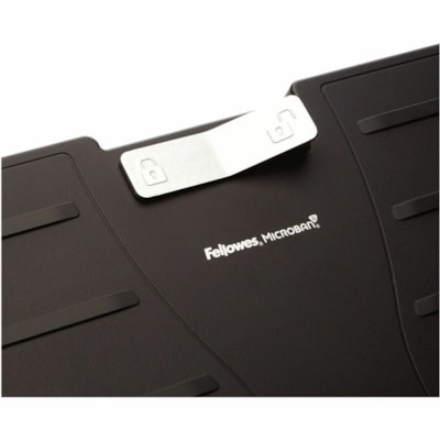 Fellowes Office Suites(tm) Adjustable Footrest with Microban® - 30° Tilt - Black, Silver - 1 Each FOOTREST W/MICROBAN PROTECTION 