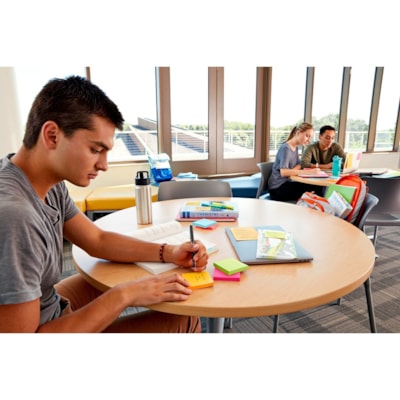 Post-it® Super Sticky Notes - Energy Boost Color Collection - 450 - 3" (76.20 mm) Flag/Note Width x 3" (76.20 mm) Flag/Note Length - Square - 90 Sheets per Pad - Unruled - Vital Orange, Tropical Pink, Sunnyside, Blue Paradise, Limeade - Paper - Self-adhesive - 5 / Pack ENERGY BOOST COLOUR COLLECTN 