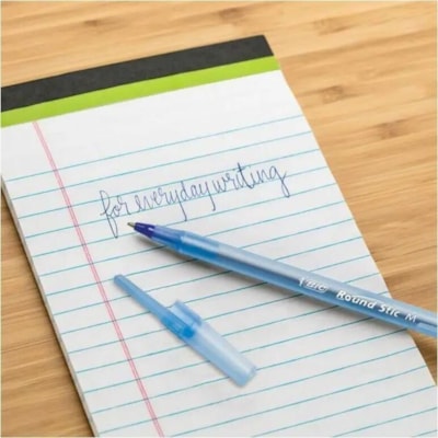 BIC Round Stic Ballpoint Pens - Medium Pen Point - Blue Ink - Blue Barrel - 60 / Box BULK BOX 60 PENS PER PK 