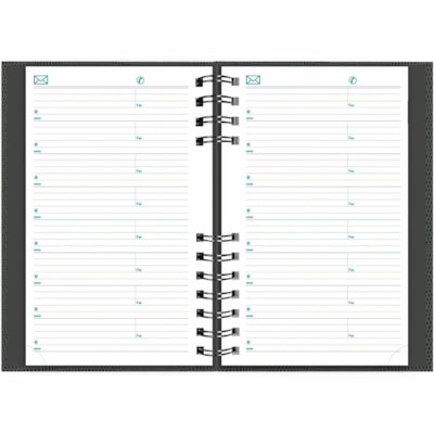 Blueline 2026 CoilPro 12-Month Daily Planner - January to December - 8" x 5" - Assorted Colours - Bilingual - Julian Dates - Daily - 12 Month - January 2026 to December 2026 - 7:00 AM to 7:30 PM - Half-hourly - 1 Day Single Page Layout - 5" (127 mm) x 8" (203.20 mm) Sheet Size - Twin Wire - Assorted  