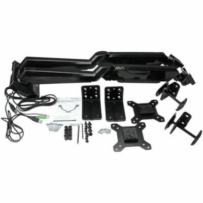 StarTech.com Dual Monitor Arm, USB Hub and Audio Ports in Base, Monitors up to 32" (17.6lb/8kg), VESA Monitor Stand Desk Mount - Increase productivity by mounting two monitors up to 32" , with full-motion articulation - Dual-Monitor Arm - Works on all VESA Mount compliant monitors incl Acer, HP & Sa  MNT 