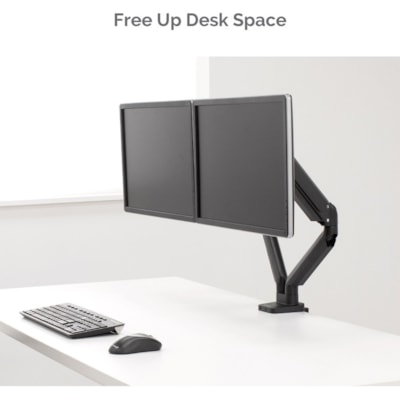 Fellowes Platinum Series Dual Monitor Arm - 2 Display(s) Supported - 46" Screen Support - 40 lb (18143.69 g) Load Capacity - 1 Each DESK MOUNT 