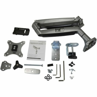 StarTech.com Desk Mount Monitor Arm, Heavy Duty Ergonomic VESA Monitor Arm Single 32" (19.8lb/9kg) Display, Articulating, C-Clamp/Grommet - Desk-mount your monitor to save space and increase productivity - Heavy-duty desk mount monitor arm - For VESA (75x75, 100x100) displays up to 34" incl flat scr  MNT 