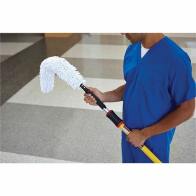 Rubbermaid Executive Series Hygen Quick Connect Flexi Wand, With Microfiber Dusting Sleev - 28.40" (721.36 mm) Overall Length - White HI-PILE 