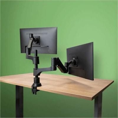 R-Go Caparo 4 Mounting Arm for Monitor - Black - Height Adjustable - 2 Display(s) Supported - 17" to 32" Screen Support - 19.84 lb (9000 g) Load Capacity - 75 x 75, 100 x 100 - VESA Mount Compatible - Aluminum  arm mount fitting screens up to 26 and 6-20lbs ea