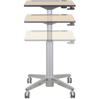 Ergotron Mobile Desk - Maple Top - 15 lb (6.80 kg) Capacity - 27" (685.80 mm) Table Top Width x 20.5" (520.70 mm) Table Top Depth - Assembly Required APLE 