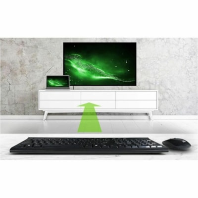 IOGEAR Long range wireless keyboard and mouse combo - USB Wireless RF - 104 Key - Black - USB Wireless RF Mouse - Black - AAA, AA - Compatible with Computer for Windows, Mac OS - 1  