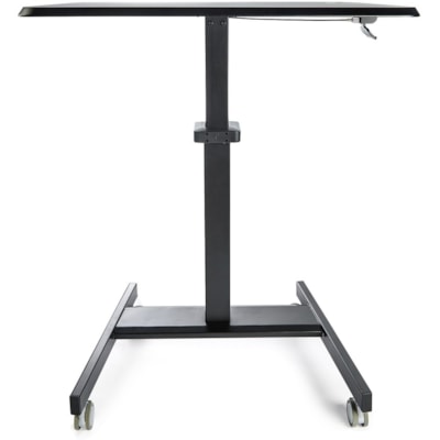 StarTech.com Mobile Standing Desk - Portable Sit-Stand Ergonomic Height Adjustable Cart on Wheels - Rolling Computer/Laptop Workstation - Sit-stand cart is easily movable; Stable base w/ lockable front wheels - Mobile standing desk with large 24x31.5in surface - 11lb Lift capacity - Easy to clean po le; Stable base w/ lockable fr ont wheels - Mobile