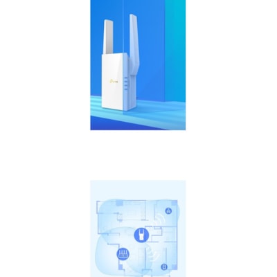 TP-Link RE605X 802.11ax 1.76 Gbit/s Wireless Range Extender - 2.40 GHz, 5 GHz - 2 x External Antenna(s) - MIMO Technology - 1 x Network (RJ-45) - Gigabit Ethernet - 10 W - 1  