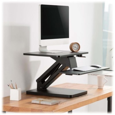 Tripp Lite series Safe-IT WWSSDTAM Multipurpose Desktop Riser - 29 lb (13154.18 g) Load Capacity - 17.50" (444.50 mm) Height x 23.60" (599.44 mm) Width x 24.20" (614.68 mm) Depth - Desktop - Black - For Monitor, Computer, Notebook, Keyboard, Smartphone, USB Hub, TV, Workstation - Antimicrobial, Keyb EIGHT SIT-STAND DESKTOP WORKST ATION