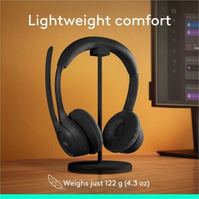 Logitech Zone 300 Headset - Stereo - Wireless - Bluetooth - 98.4 ft - 50 Hz to 20 kHz - Over-the-head - Binaural - Supra-aural - Noise Cancelling Microphone - Black  