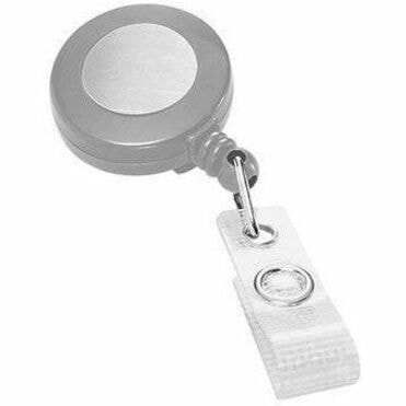 GBC Badgemates Badge Holder - Plastic, Metal, Vinyl, Nylon - Clear, Black, Blue, Gray - Retractable Cord, Durable, Pocket Clip, Secure - 5 / Pack 2 BLK 2 BLU AND 1 GREY 5/PK 