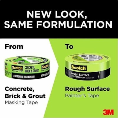 Scotch Rough Surface Painter's Tape 2060-48MP, 1.88 in x 60.1 yd - 2.17" (55 mm) Length x 1.88" (47.8 mm) Width - Green - For Rough Surface, Brick, Concrete, Wood, Stucco, Paint - 24 Case GREEN PAINTER'S TAPE 
