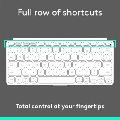 Logitech Keys-To-Go 2 Keyboard - Wireless Connectivity - Bluetooth - Volume Control, Screen Brightness, Media Player, Easy-Switch Hot Key(s) - iOS 17, macOS 14, iPadOS 17, Linux, Android 12, Windows 10, ChromeOS - iPad, iPhone, Apple TV, Notebook - Mac, PC - Scissors Keyswitch - Button Cell Battery   