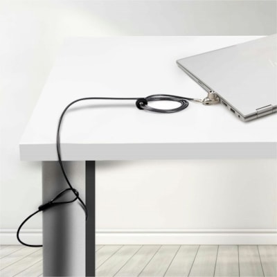 StarTech.com Slim Lock Noble Wedge® Slot Compatible, 6.6ft (2m) Keyed Locking Cable, Desk Anti-Theft Security For Laptop/Notebook Computer - Slim laptop lock compatible w/Noble Wedge® security slot; 6.6ft (2m) steel cable - Keyed laptop lock - Design w/off-center lock tip enabling computer t  ACCS 