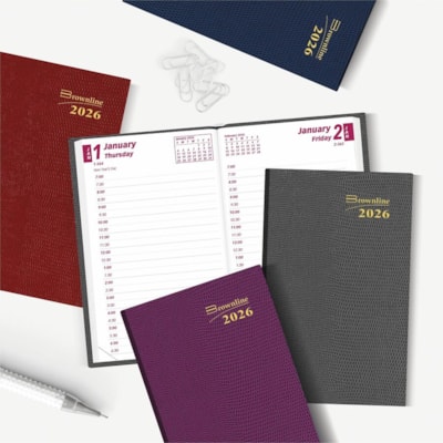Brownline Traditional Daily Pocket Diaries - Daily - 1 Year - January 2025 to December 2025 - 7:00 AM to 6:30 PM - Half-hourly - 1 Day Single Page Layout - 2 7/8" (73.03 mm) x 4 3/4" (120.65 mm) Sheet Size - Assorted - Pocket, Flexible, Reference Calendar, Notepad - 1 Each  
