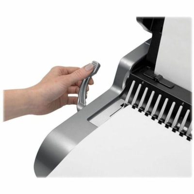 Fellowes Quasar(tm) E 500 Electric Comb Binding Machine w/ Starter Kit - CombBind - 500 Sheet(s) Bind - 25 Punch - 5.13" (130.30 mm) Height x 16.88" (428.75 mm) Width x 15.38" (390.65 mm) Depth - Metallic Silver, Black ELECTRIC. PUNCHES 25 SHTS BINDS UP TO 500 SHEETS