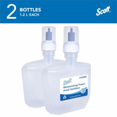 Scott Recharge de mousse désinfectante pour les mains - 1,20 L - Main - clair - 2 / Carton  