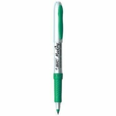 BIC Intensity Fashion Permanent Markers, Ultra Fine Point, Assorted colours, Non-Slip Grip For Comfort & Control, 12-Count - Ultra Fine Marker Point - Aqua, Black, Blue, Brown, Green, Lime, Orange, Pink, Purple, Red, Sky Blue, ... Ink MARKING PERMANENT MARKERS ULTRA FINE TIP 12-PACK