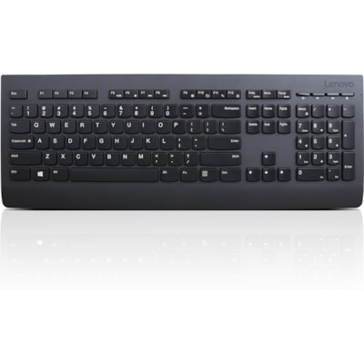 Lenovo Professional Wireless Keyboard and Mouse Combo - USB Wireless RF 2.40 GHz Keyboard - English (US) - Black - USB Wireless RF Mouse - Laser - 1600 dpi - Scroll Wheel - Black - Media Center Hot Key(s) - Symmetrical - AA - Compatible with PC SE 