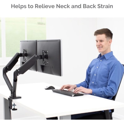 Fellowes Platinum Series Dual Monitor Arm - 2 Display(s) Supported - 46" Screen Support - 40 lb (18143.69 g) Load Capacity - 1 Each DESK MOUNT 