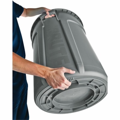 Rubbermaid Brute Container With Venting Channels 166.5 L - Grey - 166.50 L Capacity - Venting Channel, Durable, Warp Resistant, Crack Resistant, Crush Resistant, UV Resistant, Damage Resistant, Fade Resistant, Stackable, Contoured Base Handle - 31.3" (796 mm) Height x 28.2" (717 mm) Width x 24.1" (6 GRAY 