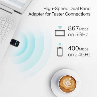TP-Link T3U IEEE 802.11ac Dual Band Wi-Fi Adapter for Notebook - USB 3.0 - 1.27 Gbit/s - 2.40 GHz ISM - 5 GHz UNII - External PWRLS 