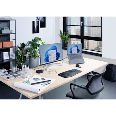 Kensington Pro Fit Ergo Wireless Mouse-Black - Wireless - Bluetooth/Radio Frequency - 2.40 GHz - Black - USB - 1600 dpi - 5 Button(s)  WRLS 