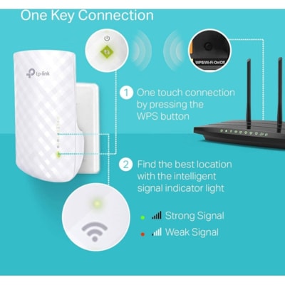 TP-Link RE220 Dual Band IEEE 802.11ac 750 Mbit/s Wireless Range Extender - 2.40 GHz, 5 GHz - 3 x Internal Antenna(s) - Internal - 1 x Network (RJ-45) - Fast Ethernet - 6.50 W - Wall Mountable  