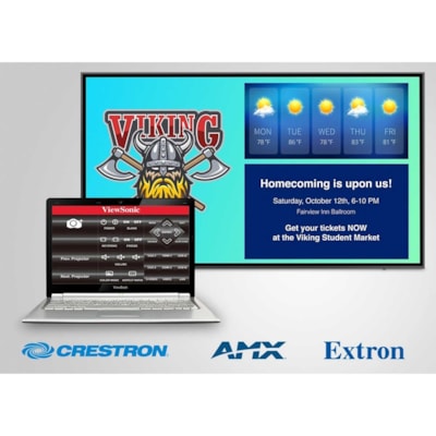 ViewSonic CDE7520-W Digital Signage Display - 75" (1905 mm) LCD Cortex A73 1.40 GHz - 3 GB - 3840 x 2160 - Direct LED - 450 cd/m² - 2160p - HDMI - USB - Serial - Wireless LAN - Ethernet - Energy Star  MNTR 