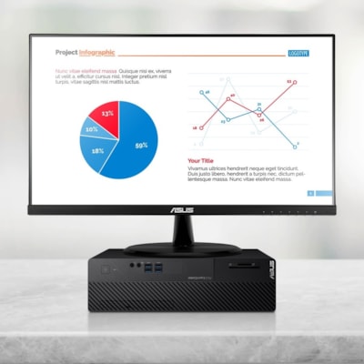 Asus ExpertCenter D500 D500SA-Q31SP Desktop Computer - Intel Core i3 10th Gen i3-10100 - 8 GB - 256 GB SSD - Small Form Factor - Black - Windows 10 Pro - IEEE 802.11ac - 300 W 0SYST 