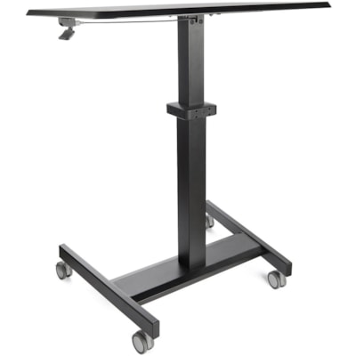 StarTech.com Mobile Standing Desk - Portable Sit-Stand Ergonomic Height Adjustable Cart on Wheels - Rolling Computer/Laptop Workstation - Sit-stand cart is easily movable; Stable base w/ lockable front wheels - Mobile standing desk with large 24x31.5in surface - 11lb Lift capacity - Easy to clean po le; Stable base w/ lockable fr ont wheels - Mobile